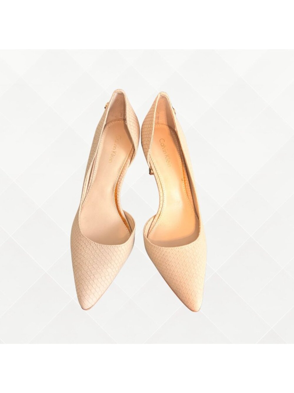Calvin Klein Nude Stiletto Pumps • 6.5 • Pointed Toe • Pre-Loved